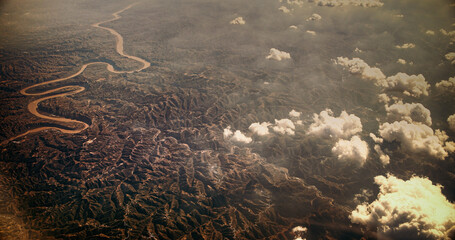 China. View From Airplane Window On Yongding River. Largest Rive