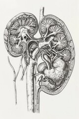 detailed anatomical drawing of human