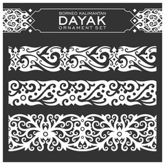 Borneo kalimantan dayak ornament set	