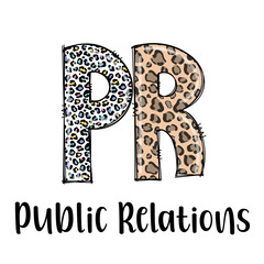 PR Public Relations Leopard Print Design