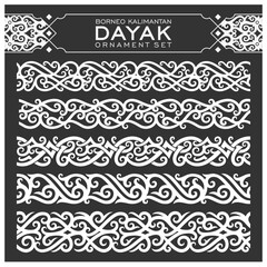 Borneo kalimantan dayak ornament set	
