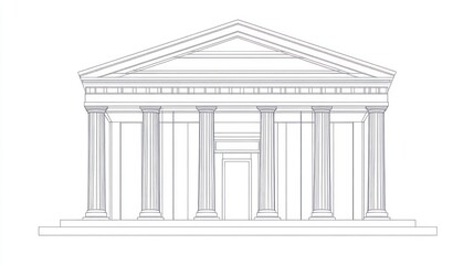 Obraz premium Outline of an ancient Greek temple (1)