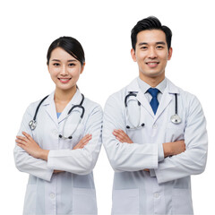 Fototapeta premium Two medical professionals studio portrait
