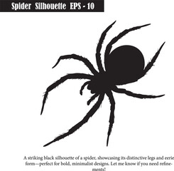 Black Spider Silhouette Vector | Creepy, Wildlife, Graphic Design
