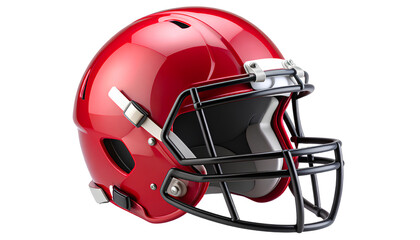 Naklejka premium Modern Red American Football Helmet Design Cutout Mockup on Transparent Background PNG