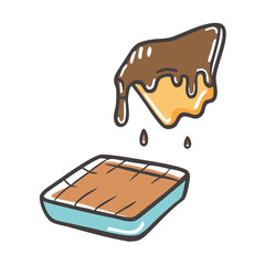 chocolate melting icon, chocolate melting vector illustration-simple illustration of chocolate melting, perfect for chocolate melting logos and icons