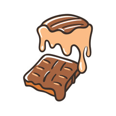 chocolate melting icon, chocolate melting vector illustration-simple illustration of chocolate melting, perfect for chocolate melting logos and icons