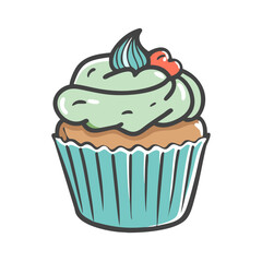 cupcake icon, cupcake vector illustration-simple illustration of cupcake, perfect for cupcake logos and icons