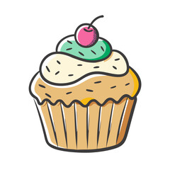 cupcake icon, cupcake vector illustration-simple illustration of cupcake, perfect for cupcake logos and icons