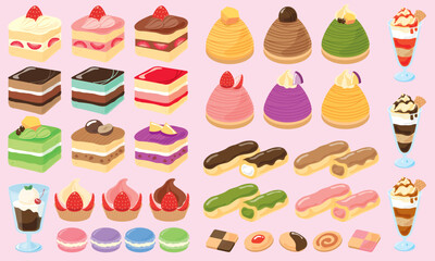 洋菓子のイラストセット