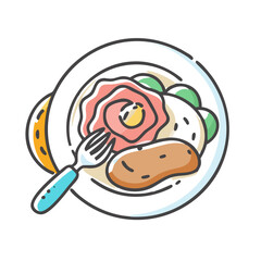food plating icon, food plating vector illustration-simple illustration of food plating, perfect for food plating logos and icons