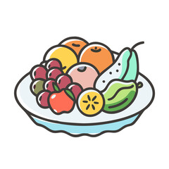 fresh fruit platter icon, fresh fruit platter vector illustration-simple illustration of fresh fruit platter, perfect for fresh fruit platter logos and icons