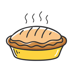 freshly baked pie icon, freshly baked pie vector illustration-simple illustration of freshly baked pie, perfect for freshly baked pie logos and icons