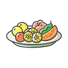 Fototapeta premium fresh fruit platter icon, fresh fruit platter vector illustration-simple illustration of fresh fruit platter, perfect for fresh fruit platter logos and icons
