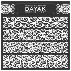 Borneo kalimantan dayak ornament set	