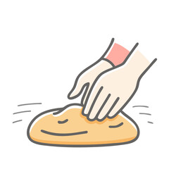 kneading bread icon, kneading bread vector illustration-simple illustration of kneading bread, perfect for kneading bread logos and icons