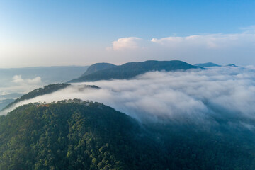 clouds over the mountains