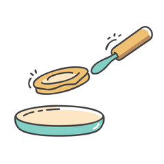pancake flipping icon, pancake flipping vector illustration-simple illustration of pancake flipping, perfect for pancake flipping logos and icons