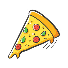 pizza slice icon, pizza slice vector illustration-simple illustration of pizza slice, perfect for pizza slice logos and icons