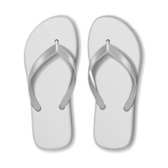 Illustration of gray flipflops in a minimalistic style. Simple monochrome color palette. Represents casual summer footwear ideal for beach use.
