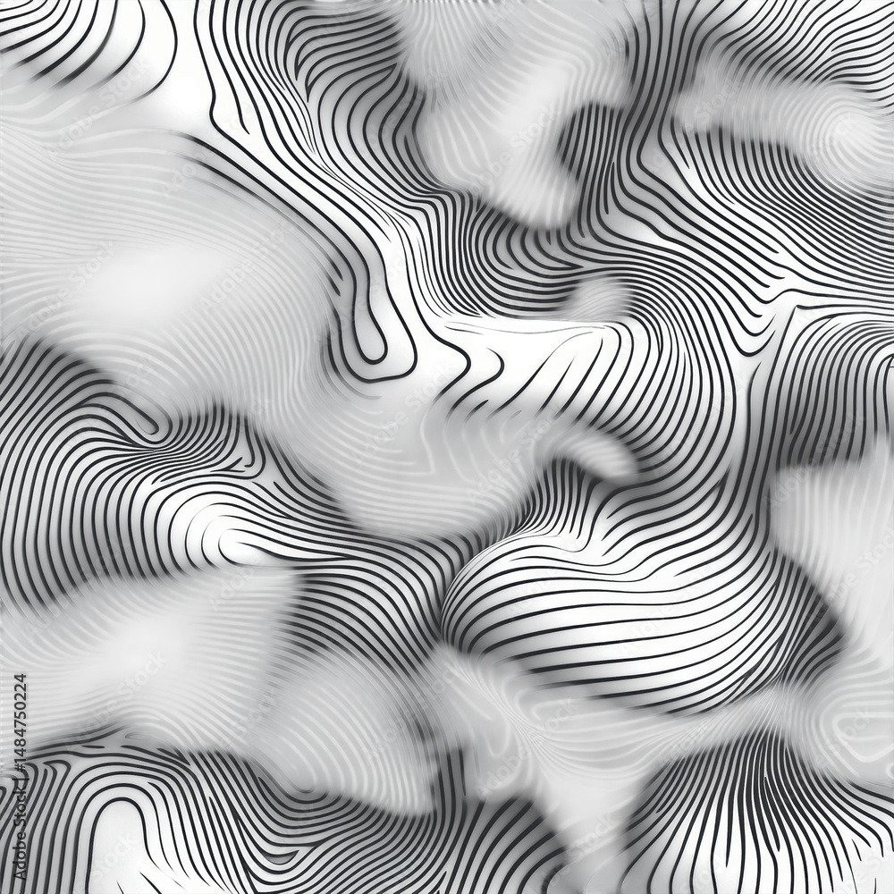 Poster topographic dreams a landscape of undulating lines creates a mesmerizing on transparent background
