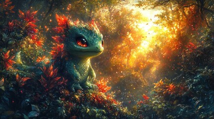 Forest creature, autumnal glow