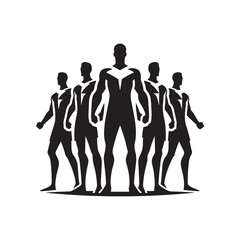 team vector silhouette clip art logo design illustration