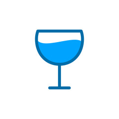 Wine glass icon representing beverage, drinking, or celebration in minimalistic design with filled state