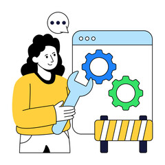An editable design illustration of support maintenance