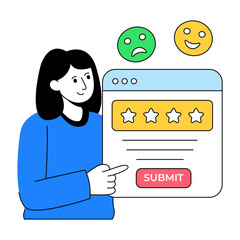 Editable design illustration of customer ratings