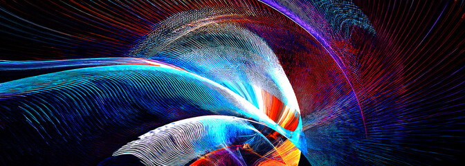 Abstract art technology background digital painting multicolor neon Modern futuristic pattern. Fractal artwork for creative graphic design.
