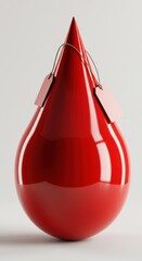 Obraz premium Red Blood Drop with Price Tags: A Conceptual Image on the Cost of Blood Donation and Healthcare