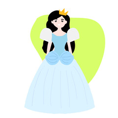 Fototapeta premium Beautifull Princess wearing dress isolated on white background