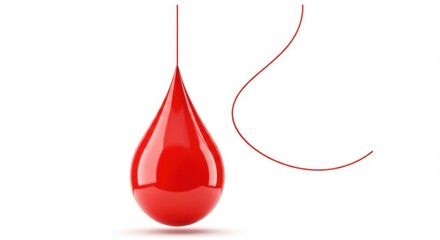 Obraz premium A Single Drop of Blood: Symbol of Life, Donation, and Health Care