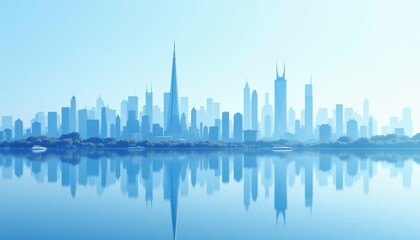 Fototapeta premium Spectacular dubai skyline panorama, a breathtaking sunset view with vibrant city lights