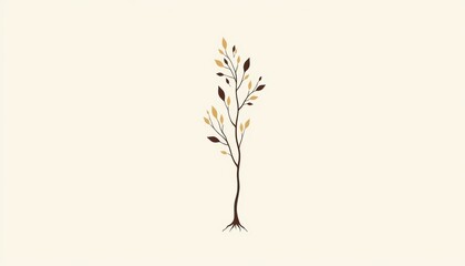 Fototapeta premium Elegant drawing of a leafy tree, simple natureinspired illustration for art lovers