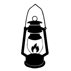 black kerosene lamp icon