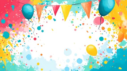 Festive balloons & confetti border (1)