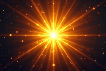Naklejka premium Bright yellow starburst, radiating light, abstract background, sunburst effect , power, shine