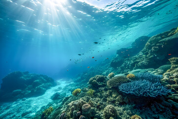 Fototapeta premium coral reef and diver