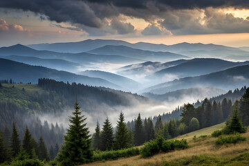 Obraz premium sunrise in the mountains