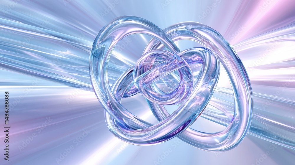Poster abstract swirling light design with futuristic elements in soft pastel colors showcasing motion and 