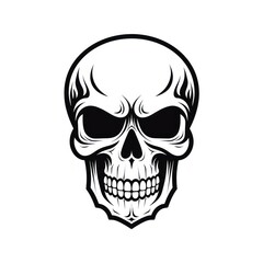 Fototapeta premium Skull black white logo.