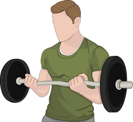 young man lifting weights