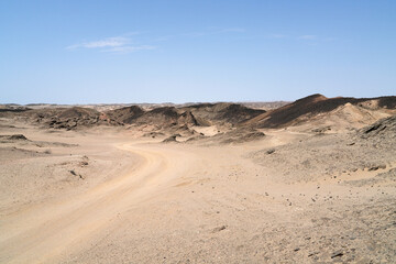 Felsige Wüstenlandschaft im Hinterland von Swakopmund in den sogenannten Moonlands 