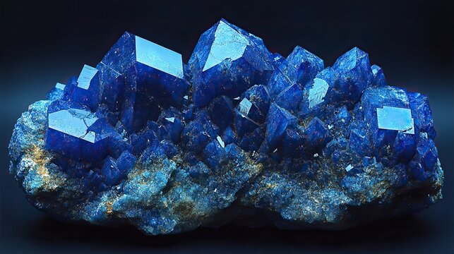 Dark blue lazurite exhibits a rich blue color within a tectosilicate mineral and is a major component of lapis lazuli
