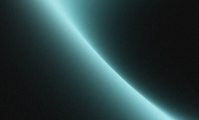 Abstract teal light streak on black background.