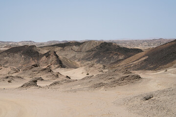 Felsige Wüstenlandschaft im Hinterland von Swakopmund in den sogenannten Moonlands 