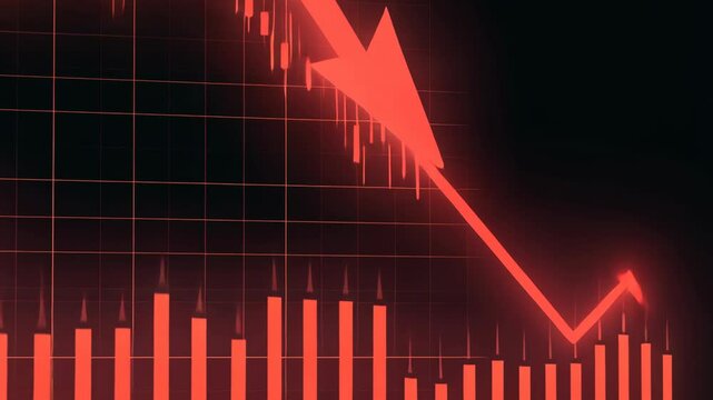 Stock Market Downtrend and Economic Recession Concept in Financial Analysis Generative AI