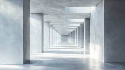 Obraz premium abstract minimalist architecture, empty, white and gray palette 